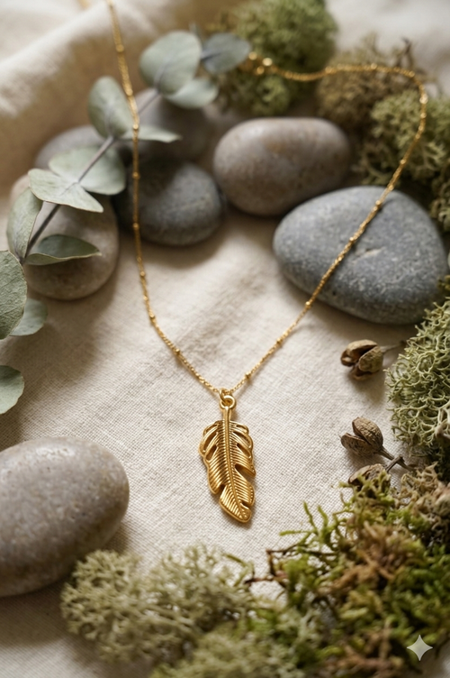 Anti-tarnish Feather Charm Pendant