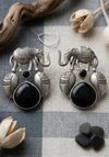 Elephant Design Earring with Monalisa Stone