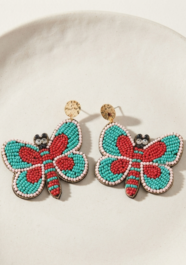 Butterfly Beads Quirky Earrings