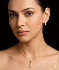 Gold Plated Diamond Studded Pendant Set