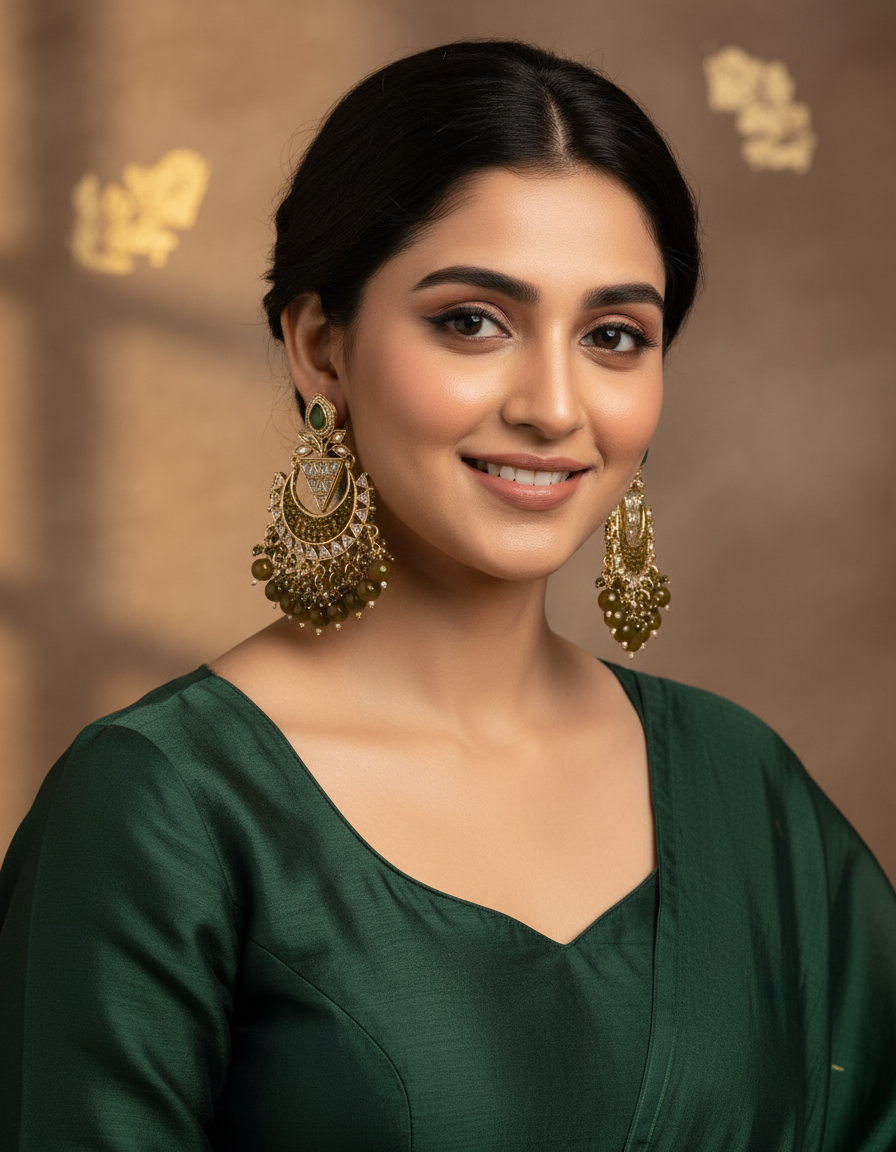 Traditional Kundan Chand Bali Earrings