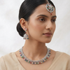 CZ Classic Necklace With Rhodium Plating