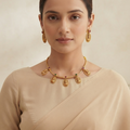 Meraki Gold Plated Matte Finish Temple Jewelry