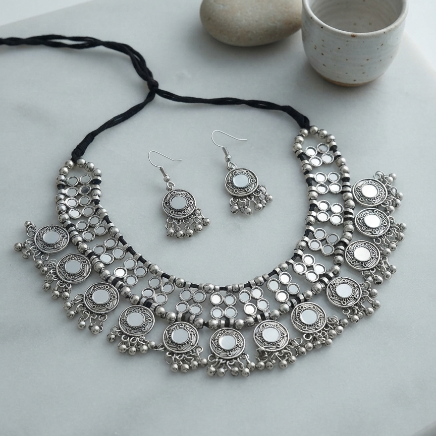 Traditional Mirror Necklace Set