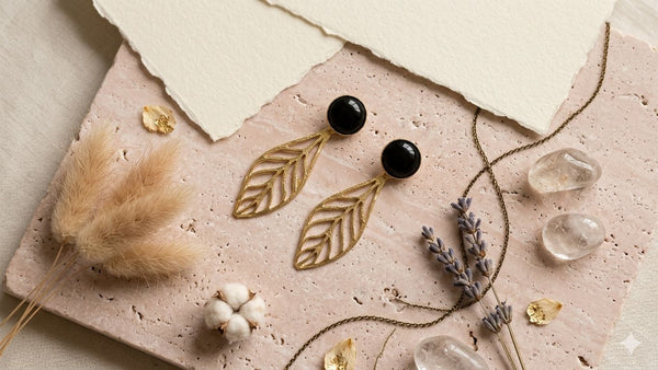 Leaf Style Brass Earrings