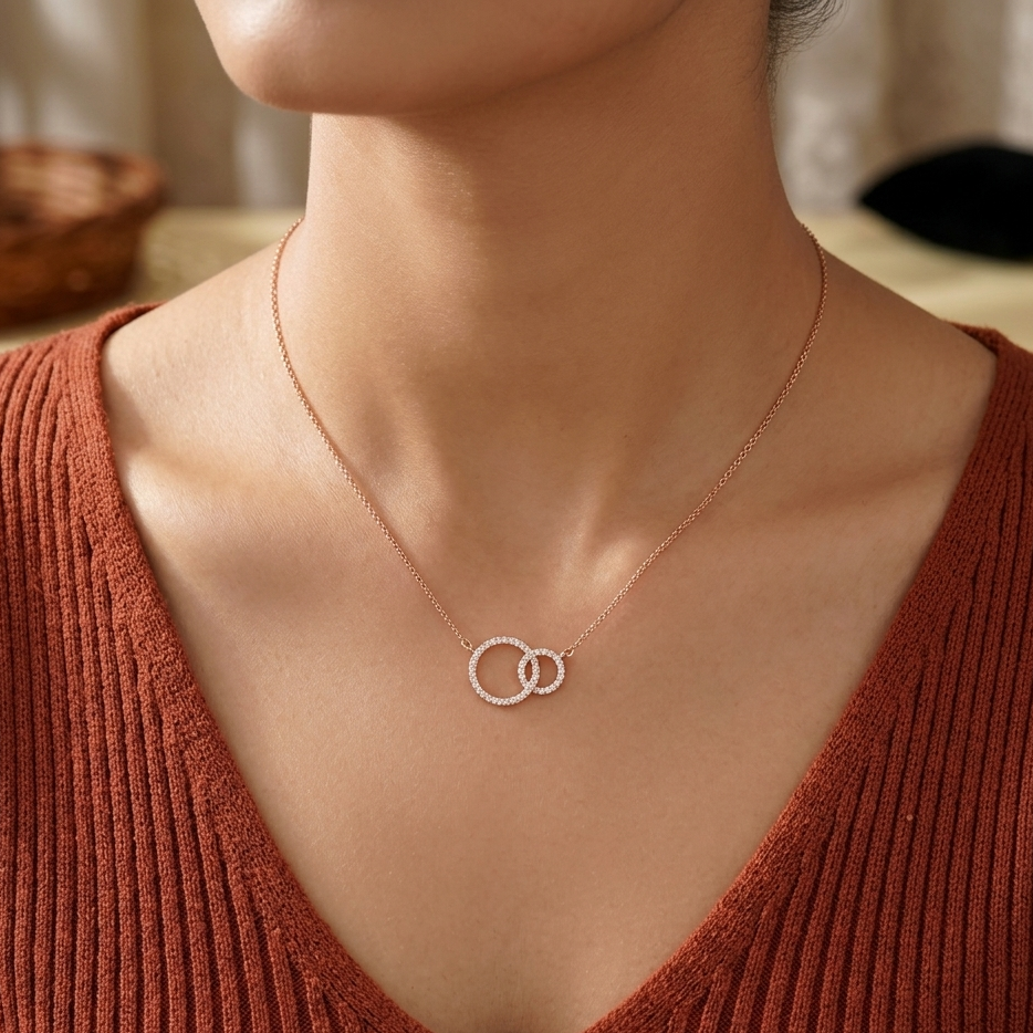 American Diamond Joined Ring Pendant