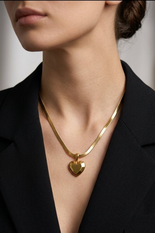 Gold Toned Heart Pendant