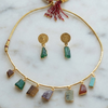 Seven Stones Brass Necklace Set