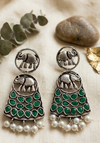 Elephant shape silver replica Earrings