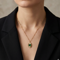 Gold Plated Green Stone Pendant