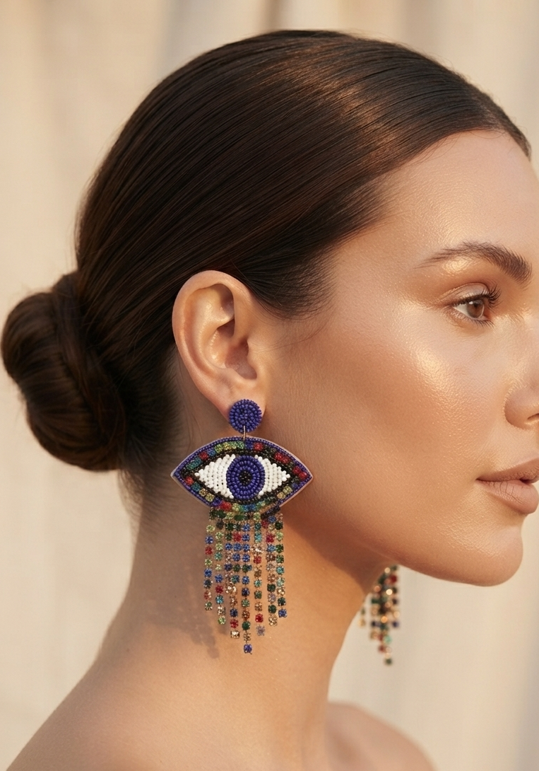 Multicolor Evil Eye Earring