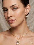 White Diamond Gold Plated Pendant Set