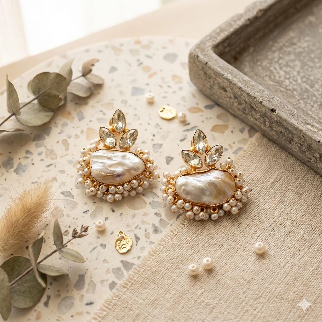Pearl Décor Stud Earring