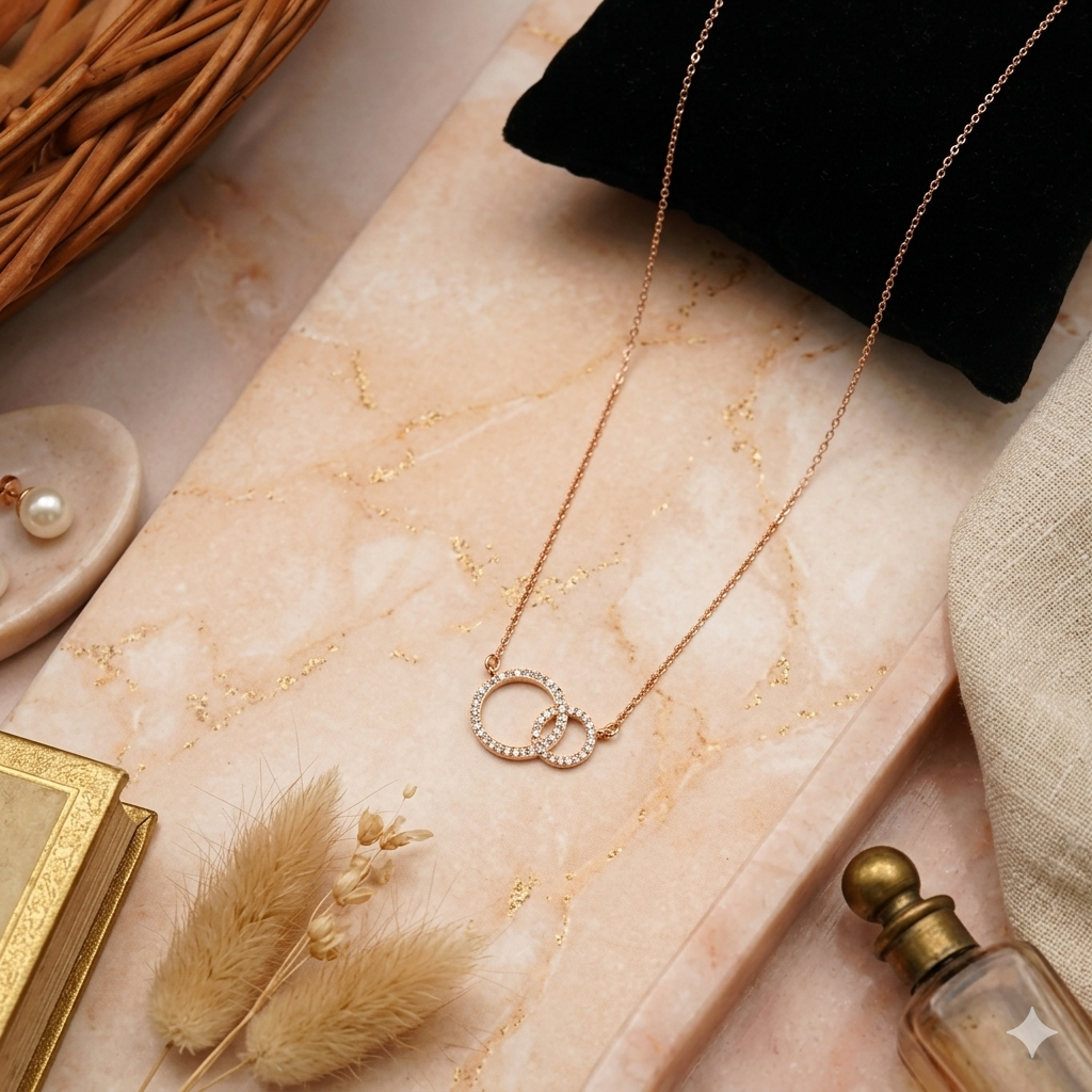 American Diamond Joined Ring Pendant