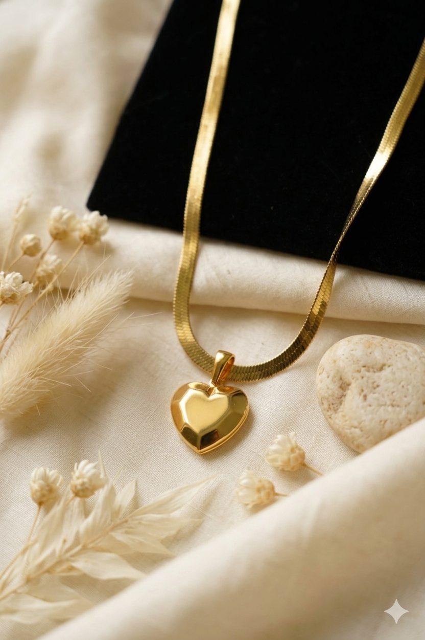 Gold Toned Heart Pendant