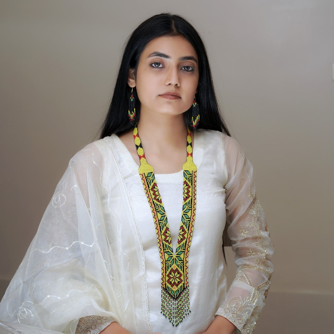 Ukrainian Yellow Beads Necklace