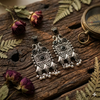 Sterling Silver Black Stone Oxidized Earrings