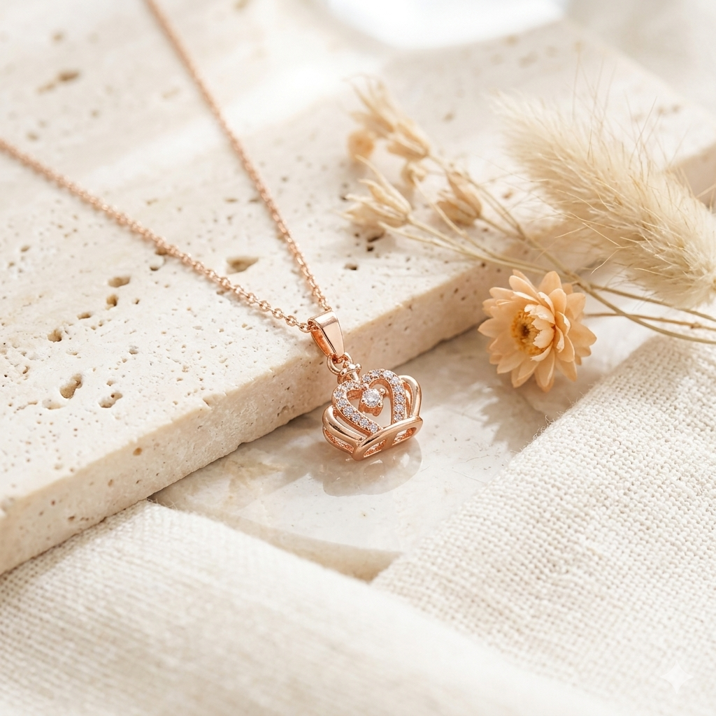 Gold Plated Crown Pendant
