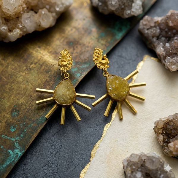 Peacock and Sun Burst Earring