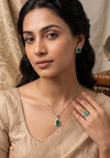 Premium AD Necklace Set with Earrings and Rings