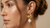 Red Eye Deer Pearl Drop Brass Earrings