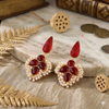 Gold Plated Quartz Floral Traditional Drop Earring