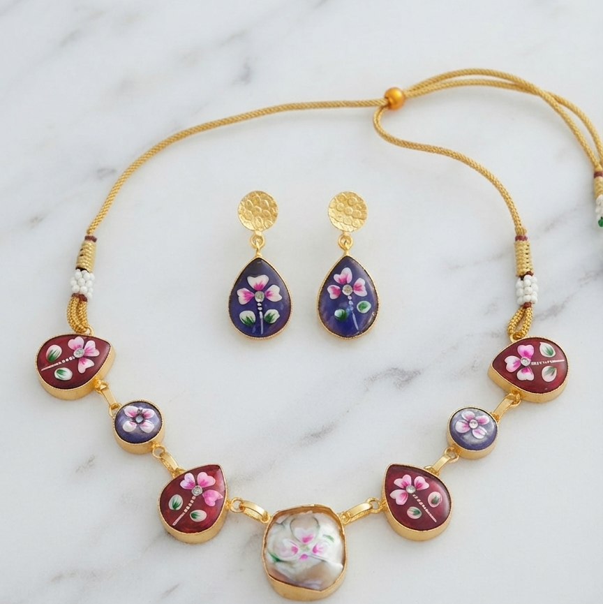 Handcrafted Traditional Meenakari Choker Set