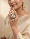 Green Diamonds Polki Embellished Ring