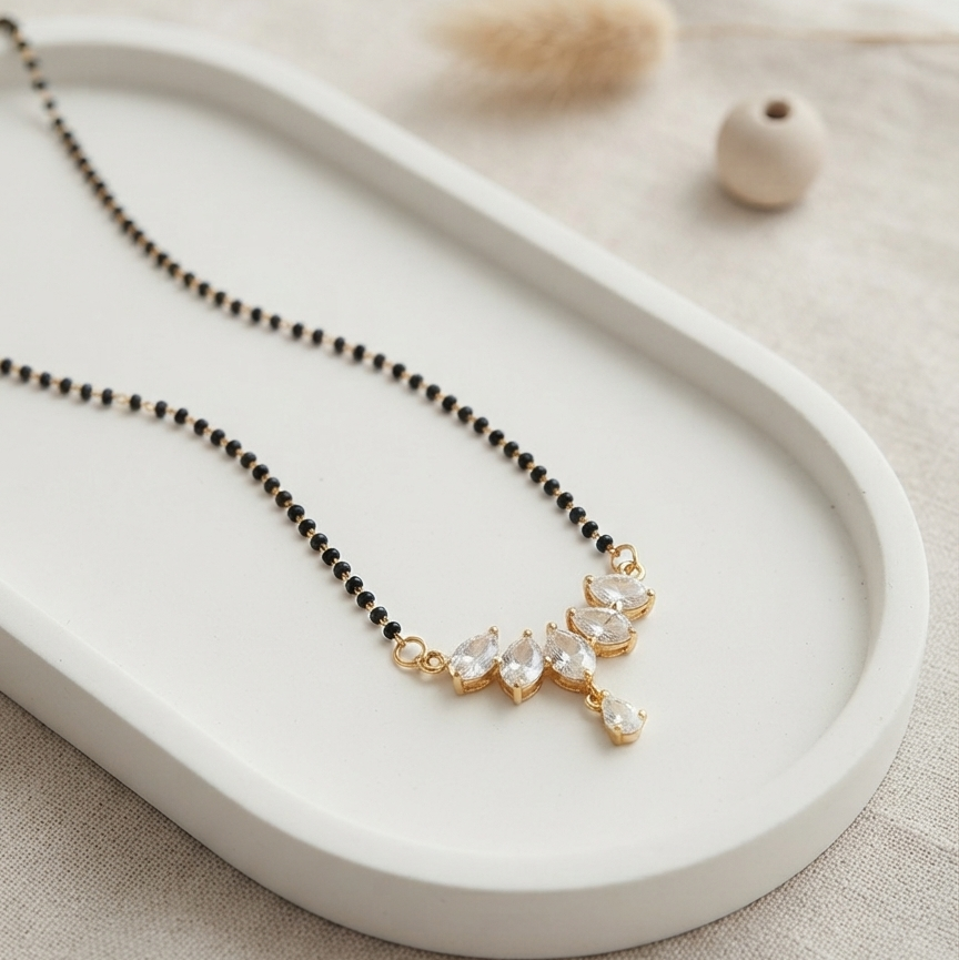 Gold Plated American Diamond Studded Mangalsutra