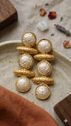 Elegant Brass Metallic Multi-Shape Golden Earrings