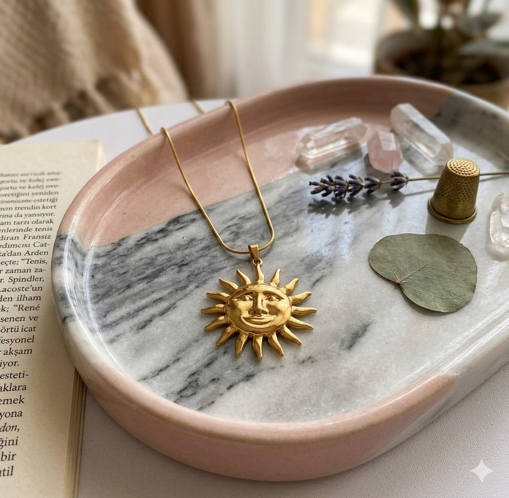 Anti-Tarnish Sun Design Pendant Chain