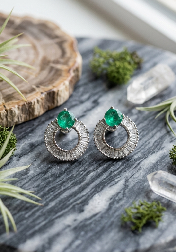 Round American Diamond Stud