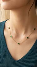 Anti-Tarnish Green Stone Pendant