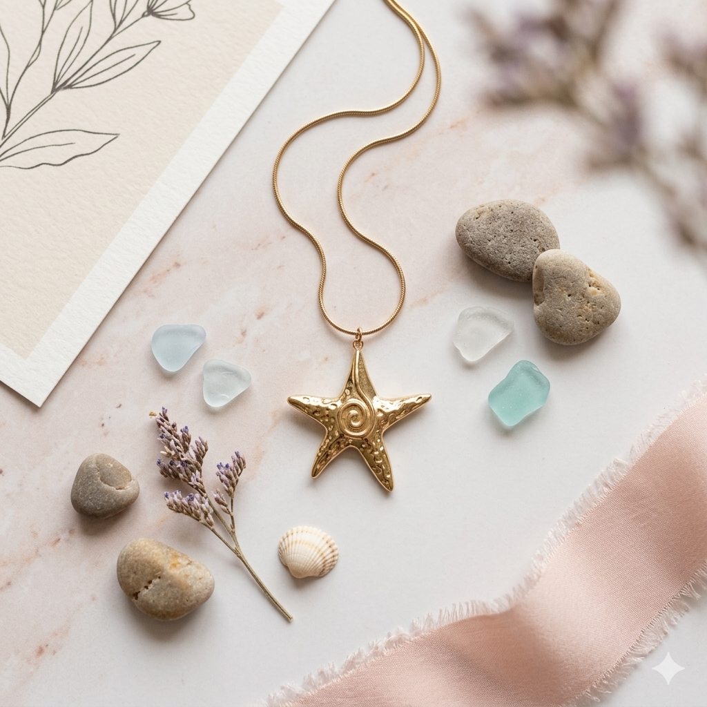 Anti-Tarnish Star Fish Pendant Chain