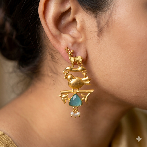 Dear& Bird Earrings with Pearl