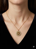 Stylish Round Shape Gold Plated Pendant Chain