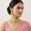 Ocean Mint Pearl Beaded Choker Set