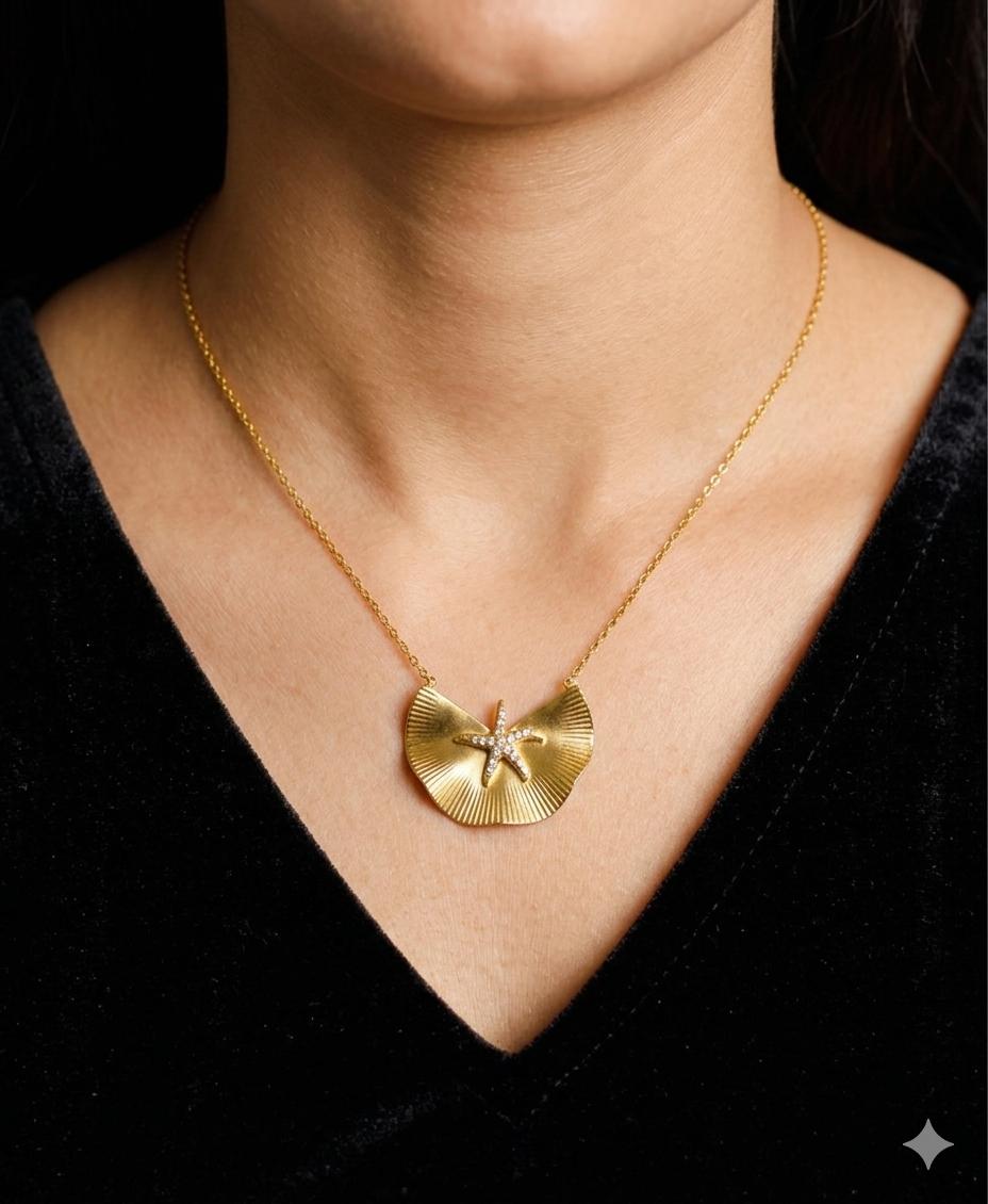 Floral Flourish Gold Plated Pendant Chain