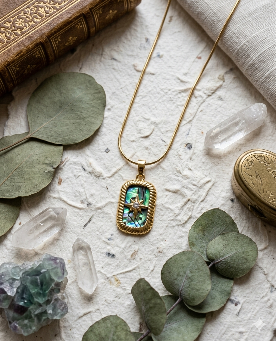 Anti-Tarnish Green Pendant With Star