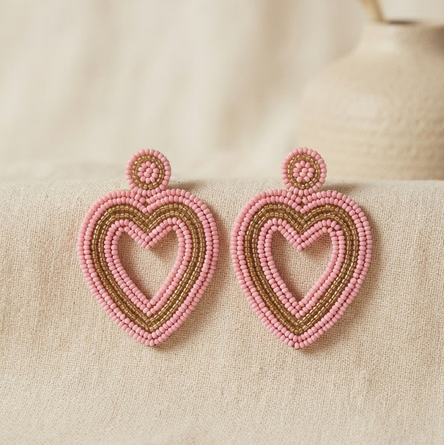 Heart shaped Handmade Earrings