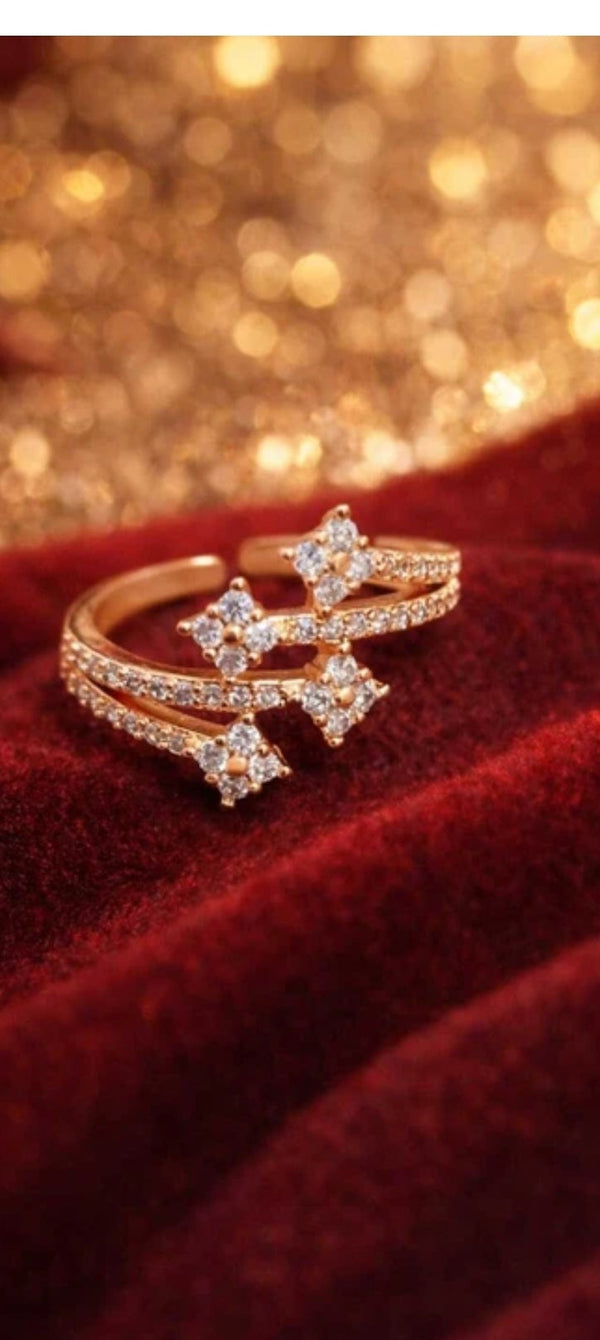 Rose Gold -plated AD Studded Ring