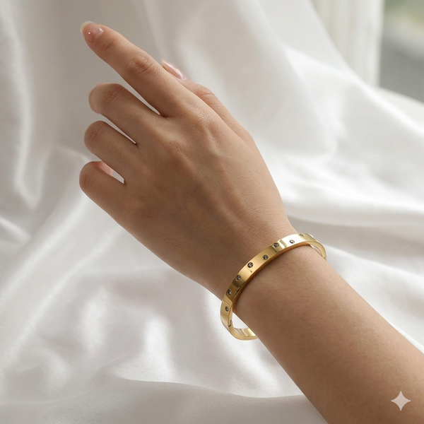 Meraki Crystal Gold Plated Bracelet
