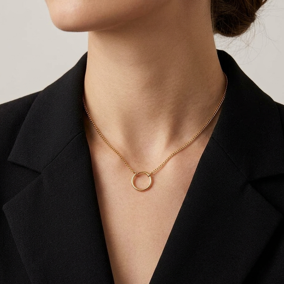 Gold Circle Of Life Pendant Chain