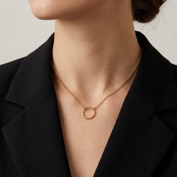 Gold Circle Of Life Pendant Chain