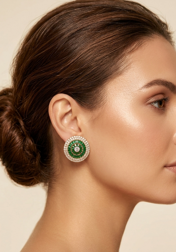Gold Plated Flower Stud Earrings for Women/Girls