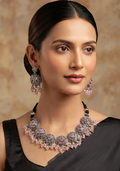 Indian Style Ethnic Silver Oxidized Choker Set