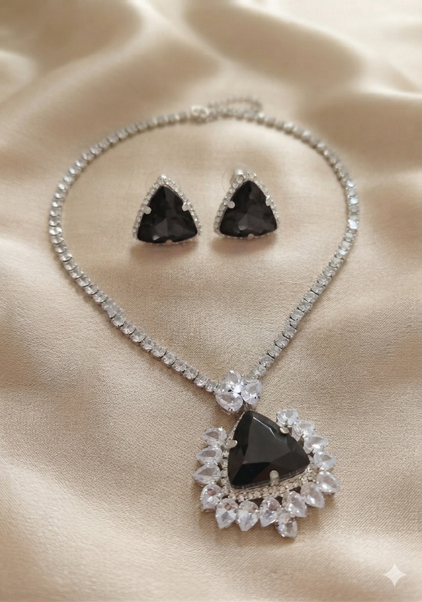 Stunning Triangle Ruby American Diamond Set