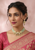 Meraki Beaded Kundan Stone Meenakari Necklace