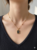 Anti -tarnish Rose Pendent Set