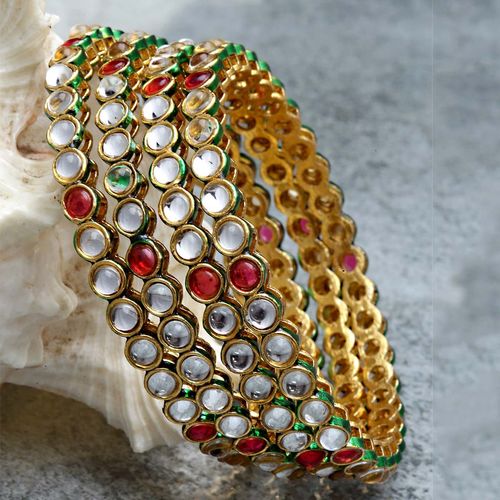 Multicolor Stones four Bangles For Women